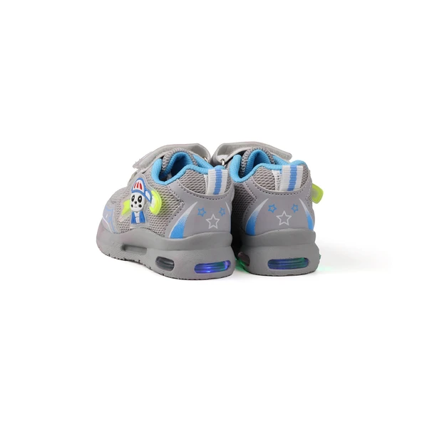 Unisex Bebe Buz Turkuaz Figürlü Işıklı Cırtlı Sneaker Günlük Spor Ayakkabı - 6