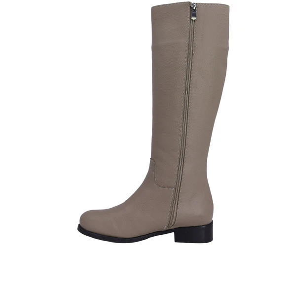 Hobby 26810 Hakiki Deri Kadın Çizme - Resim 4
