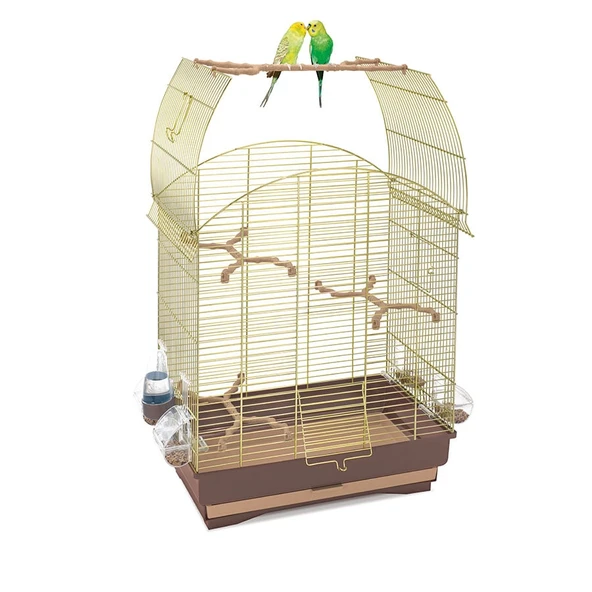 Imac Agata Üstü Açılır Kuş Kafesi Kahve/gold 58x33x62,5cm ürün görseli