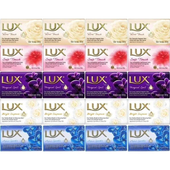 Lux Sabun 80GR (Karma 20 Li Set) Soft Touch/Velvet Touch/Magicial Spell/Aqua Sparke/Bright Impress - 1