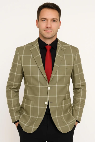 Slim Fit Erkek Tek Ceket - 2