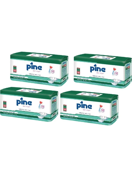 Pine Yetişkin Belbantlı Hasta Bezi Medium 4 Paket 120 Adet