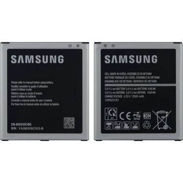 TNX ESLIFETECH26AKSESUAR Samsung Galaxy G531 Grand Prime Uyumlu Samsung EB-BG530CBE Service 2600 Mah Batarya ürün görseli 1