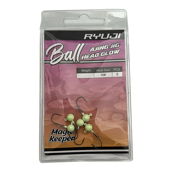 Ryuji Ball Ajing 5 Adet LRF Jig Head (Glow)  1gr 10no ürün görseli 1