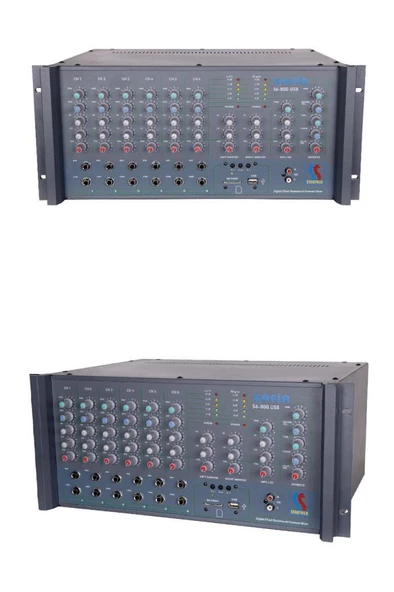 Startech Safir S6-800 USB 2x400W 6 Kanal Stereo Cami Anfisi Power Mixer