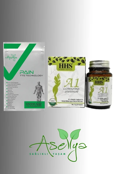 ASELLYA SAĞLIKLI YAŞAM AĞRI BANDI 25'Lİ + HHS A1  A-1 L-CARNİTİNE  BİTKİSEL  KAPSÜL 30'LU HEDİYE