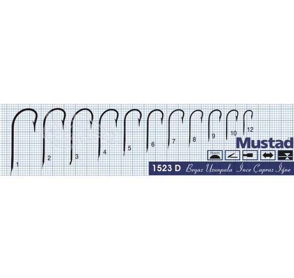 Mustad 1523D 100 Adet Olta İğnesi  5 No - Resim 2