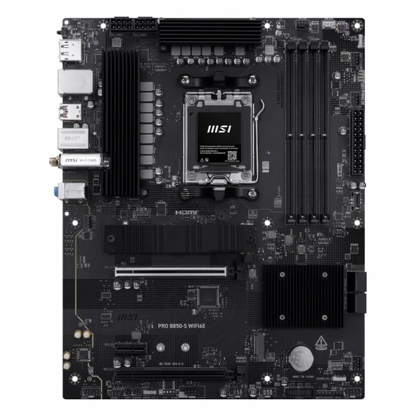 MSI Pro B850-S WiFi6E DDR5 (8200MHz)OC M.2 HDMI/DP/USB-C PCIe 4.0 AM5 ATX Anakart - Resim 2