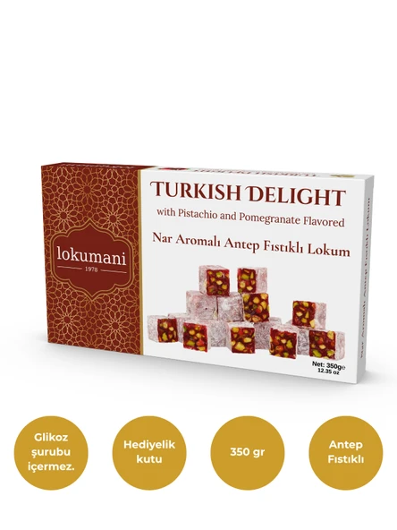Nar Aromalı Antep Fıstıklı Lokum 350 Gr - 1