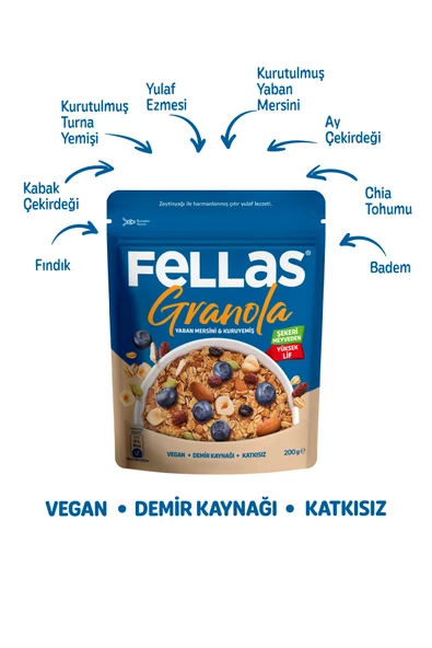 Fellas Granola - Yaban Mersini & Kuruyemiş 200g - 4