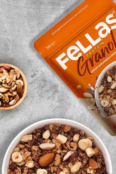Fellas Protein Granola - Karışık Kuruyemiş & Kakao 270g - 2