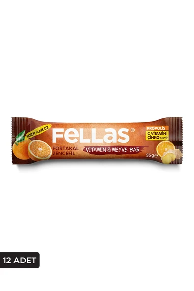 Vitamin & Meyve Bar - Portakallı ve Zencefilli 35g x 12 Adet - 1