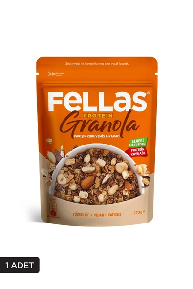 Fellas Protein Granola - Karışık Kuruyemiş & Kakao 270g - 1