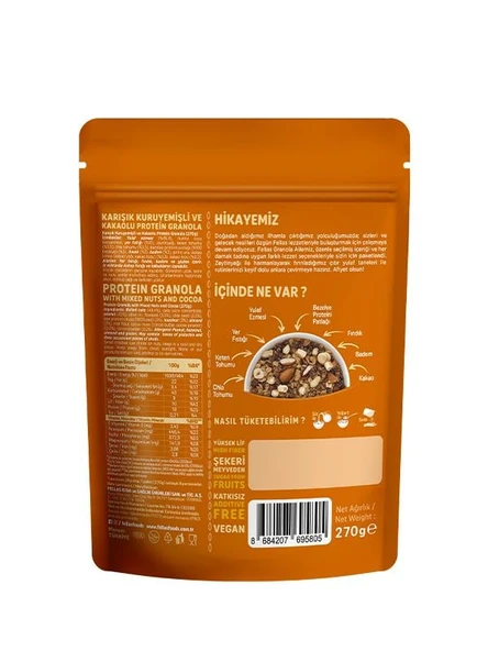 Fellas Protein Granola 3'lü Mix Paket - Hindistan Cevizi 270g + Kırmızı Meyveler 270g + Karışık Kuruyemişli 270g - 2