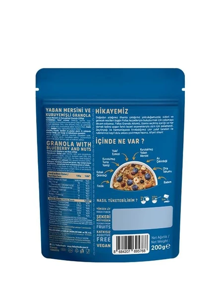 Fellas Granola 3'lü Mix Paket - Yaban Mersinli 200g + Fındık & Kakao 200g + Antep Fıstıklı 200g - 3