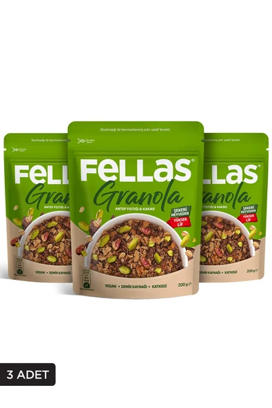 Fellas Granola - Antep Fıstığı & Kakao 200g 3'lü Paket - 1