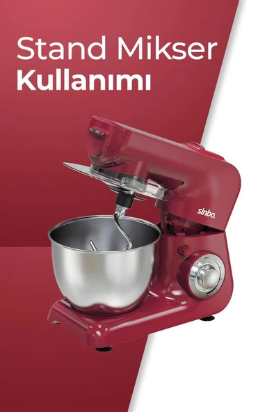 Sinbo SMX-2775 Çok Amaçlı 3ın1 Mutfak Şefi Hamur Yoğurma Kıyma Makinesi Sürahi Blender 1500w Kırmızı - 3