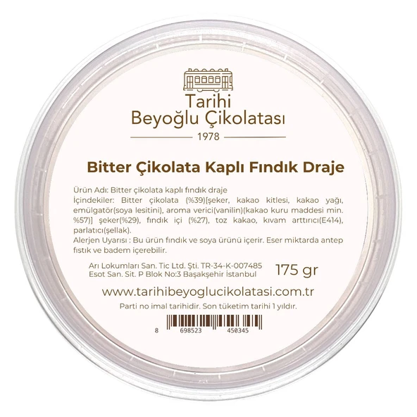 Bitter Çikolata Kaplı Fındık Draje 175 Gr - 2