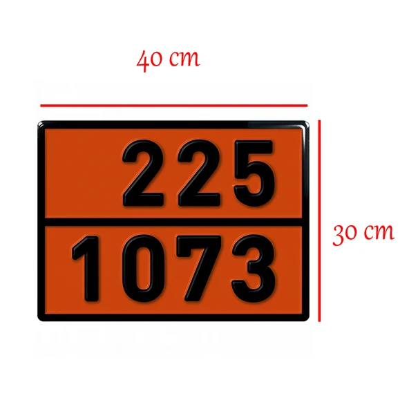Metal 40x30 cm Levha (1 Çift) 225-1073 Likit Oksijen Soğutulmuş Sıvı Taşımacılık Tehlikeli Madde - Resim 2