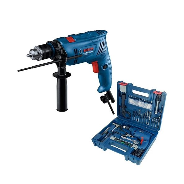 Bosch GSB 600 Darbeli Matkap + 100 Parça Aksesuar Seti - 1