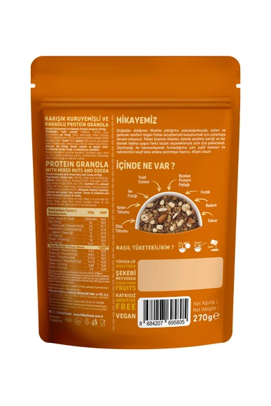 Fellas Protein Granola - Karışık Kuruyemiş & Kakao 270g - 3