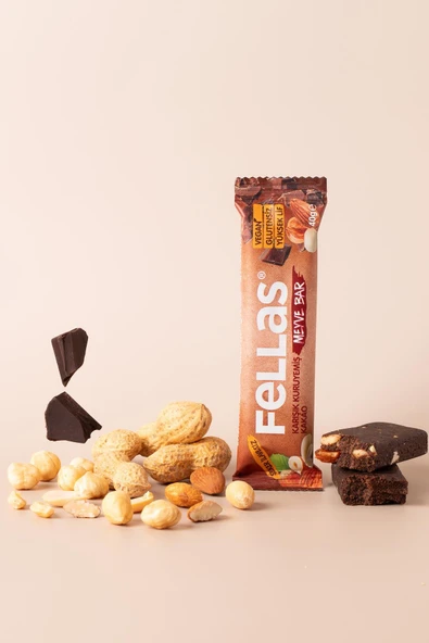 Meyve Bar - Karışık Kuruyemişli ve Kakaolu 40g x 12 Adet - Resim 2