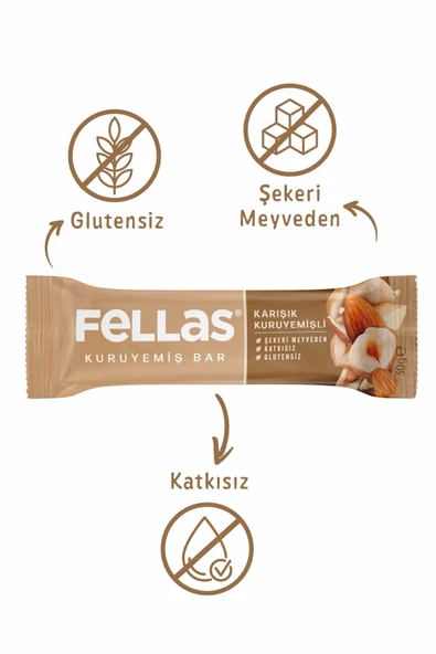 Fellas Karışık Kuruyemiş Bar 30g x12 Adet - 2