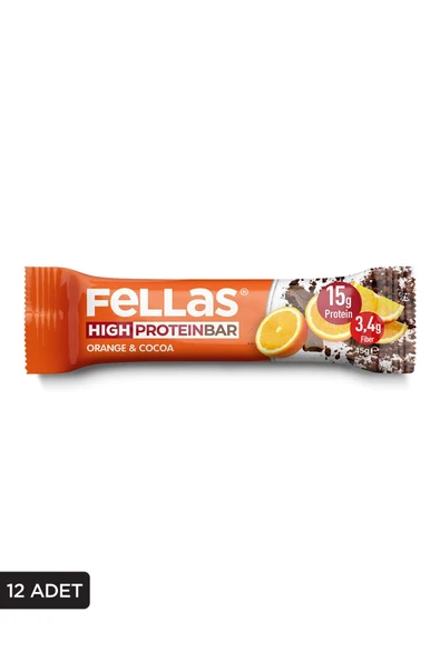 Yüksek Protein Bar - Portakal & Kakao 45g  x 12 Adet ürün görseli