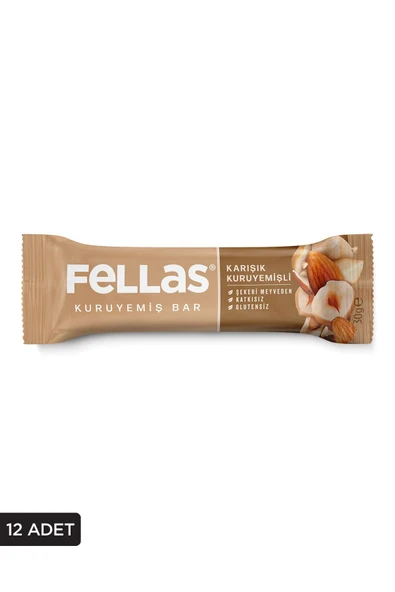Fellas Karışık Kuruyemiş Bar 30g x12 Adet - 1
