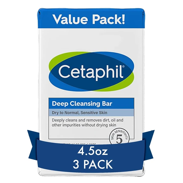 Cetaphil Kuru, Normal ve Hassas Ciltler için Derin Temizleme Kalıp Sabun 3'lü 127 Gr - 1