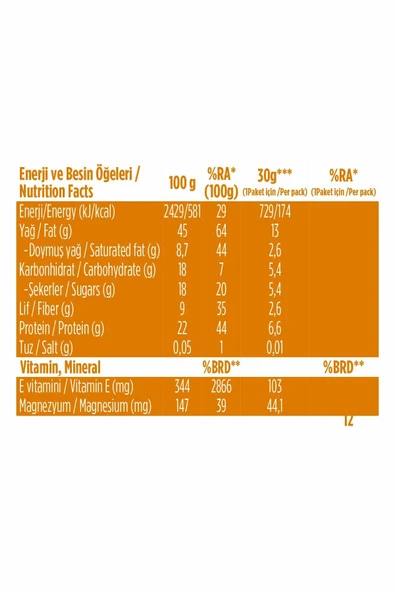 Fellas Yer Fıstıklı Kuruyemiş Bar 30g x12 Adet - Resim 4