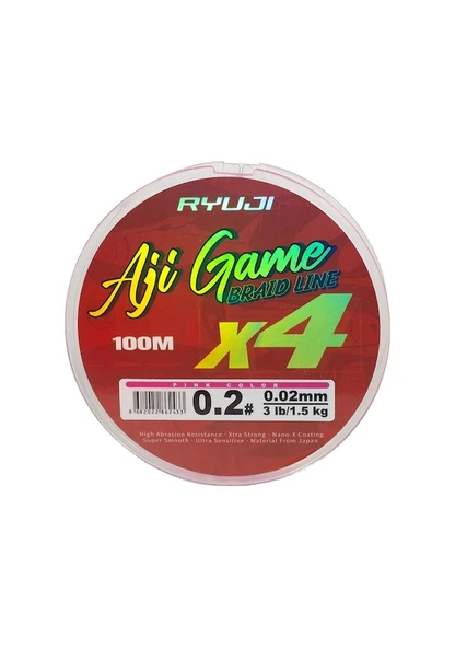 Ryuji Aji Game 4b Pink 100m İp Misina 0,02mm 0.02 Mm ürün görseli 1