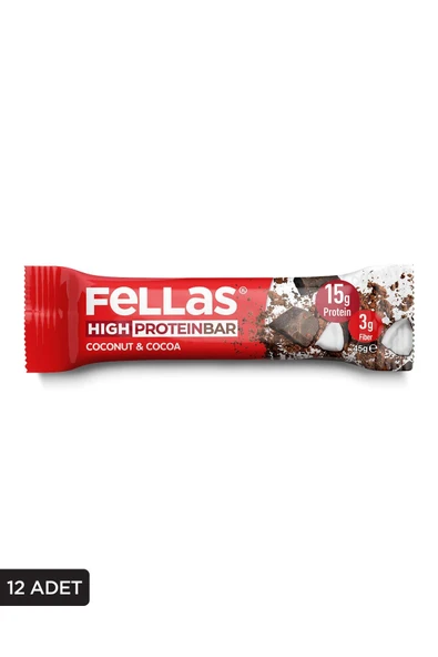 Yüksek Protein Bar - Hindistan Cevizli ve Kakaolu 45g x 12 Adet ürün görseli 1