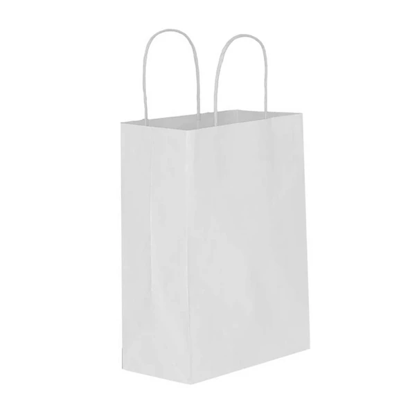 Beyaz Kraft Çanta Orta Boy 25x12x31 cm 25 Adet - Resim 3