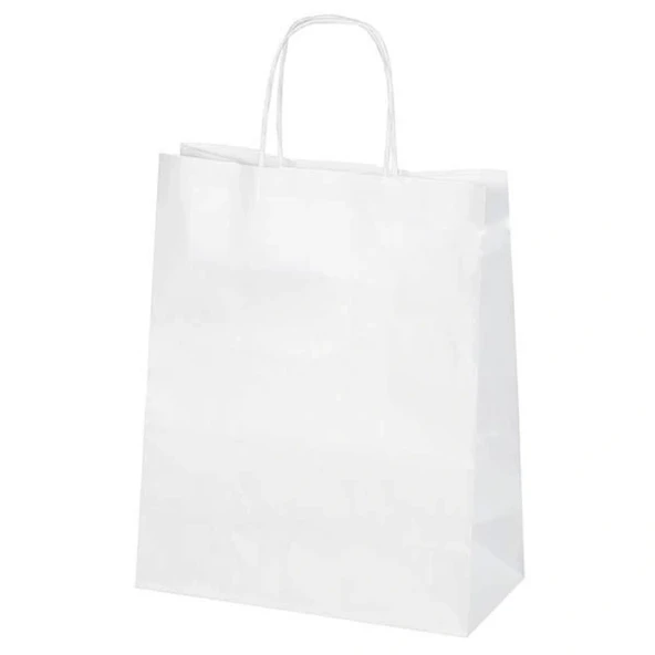 Beyaz Kraft Çanta Küçük Boy 18x8x24 cm 25 Adet - Resim 2