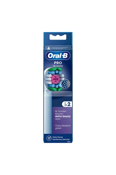Oral-B Şarjlı Yedek Başlık 3D White Luxe Diş Fırçası 2'li ürün görseli