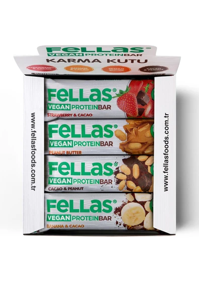 Vegan Protein Bar 40g Karma Kutu 12 Adet (4 Çeşit) - Resim 2