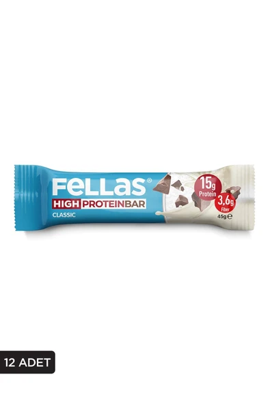 Yüksek Protein Bar - Klasik Sade 45g x 12 Adet - 1
