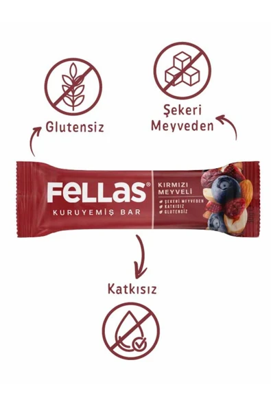 Fellas Kuruyemiş Bar Karma Kutu 30g - 12 Adet (4 Çeşit) - Resim 3