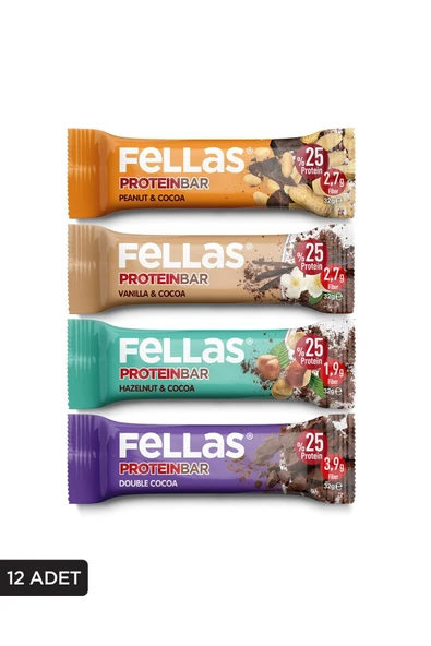 Fellas Protein Bar 32g Karma Kutu 12 Adet (4 çeşit)