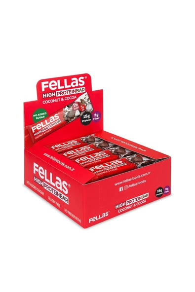 Yüksek Protein Bar - Hindistan Cevizli ve Kakaolu 45g x 12 Adet - Resim 4