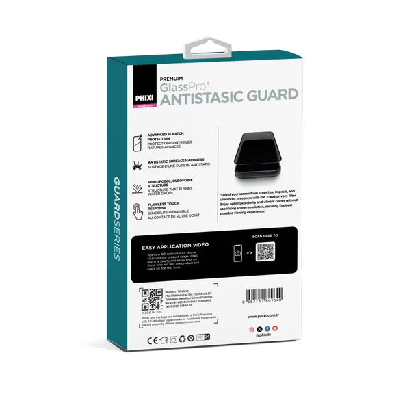 Phixi Premium Guard Parlak Cam Ekran Koruyucu –Xiaomi 14T Pro Uyumlu | Antistatik, Su Tutmaz, Tam Kaplama - 9