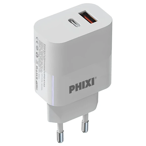 PHİXİ ULTİMATE UPD4145 45W PD ÇİFT ÇIKIŞLI HIZLI ŞARJ ADAPTÖR - 2