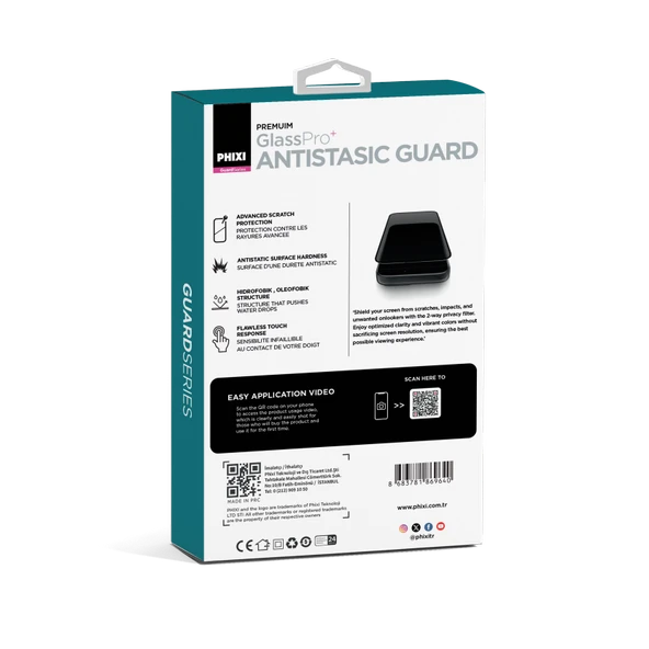 Phixi Premium Guard Parlak Cam Ekran Koruyucu – iPhone 16 Pro Max Uyumlu | Antistatik, Su Tutmaz, Tam Kaplama - 9