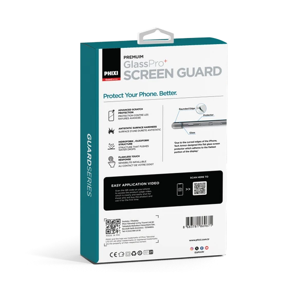 Phixi Hayalet Gorilla Guard iPhone 13 Pro Max Kırılmaz Cam – HD Temperli, Tekrar Yapışabilir, Suyla Temizlenebilir, Anti-Statik, Süper Kavisli Ekran Koruyucu - 7