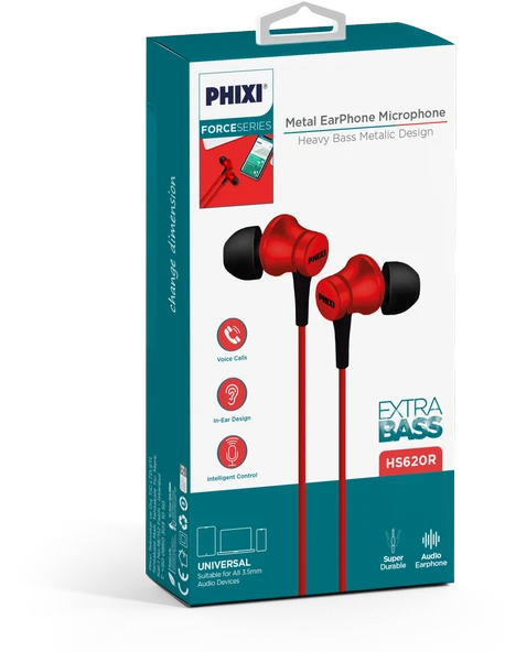 Phixi Force HS620 Metal Başlıklı Ekstra Bass Mikrofonlu Kulaklık - 6