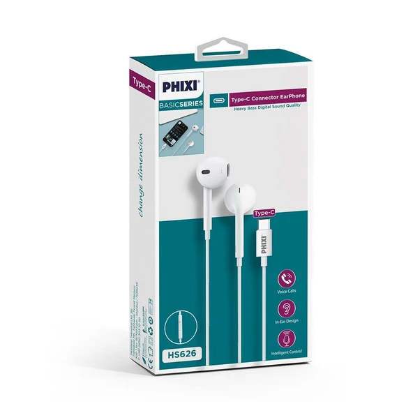Phixi HS626 Basic Mikrofonlu Type-C Girişli EarPods Kulaklık - 2