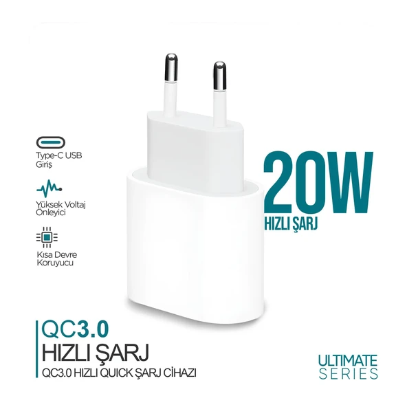 Phixi UPD4118 Ultimate 20W Hızlı Şarj Adaptörü
