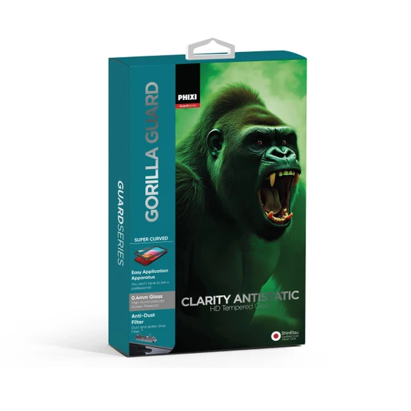 Phixi Gorilla Guard iPhone 12 Pro Max Kırılmaz Cam – HD Temperli, Tekrar Yapışabilir, Suyla Temizlenebilir, Anti-Statik, Süper Kavisli Ekran Koruyucu - 6