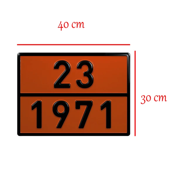 Metal 40x30 cm Levha (1 Çift) 23-1971 Doğalgaz Depolama Tüp Taşımacılık Tehlikeli Madde Uyarısı - Resim 2